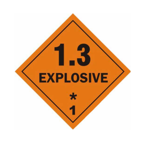 1.3 explosives label