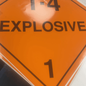 Alternative view of Class 1.4 Explosives Placard