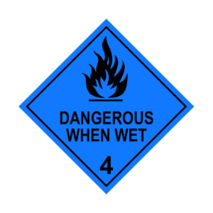 Dangerous when wet label