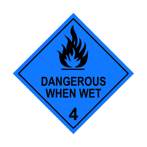 Dangerous when wet label