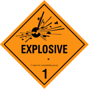 Class 1 Explosives Placard