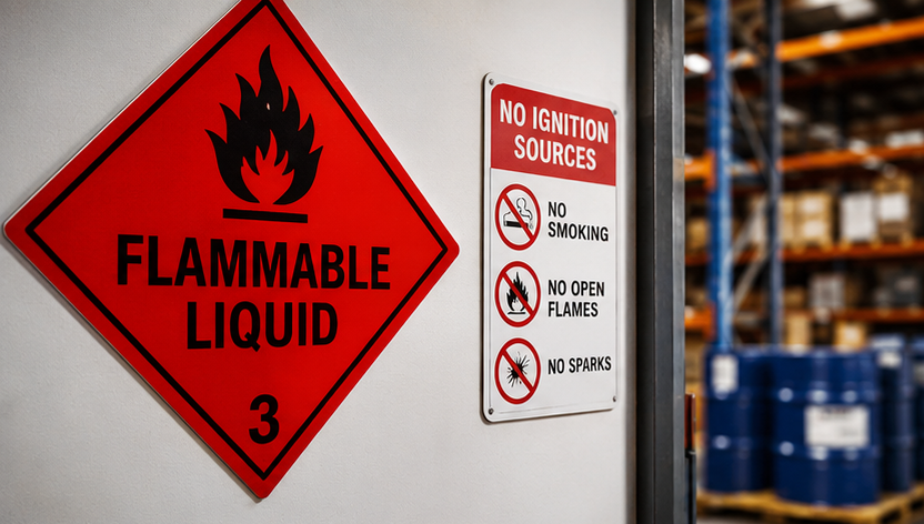 flammable liquid sign