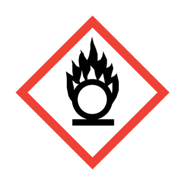 Oxidising liquids, solids and gases, may cause or intensify fire.