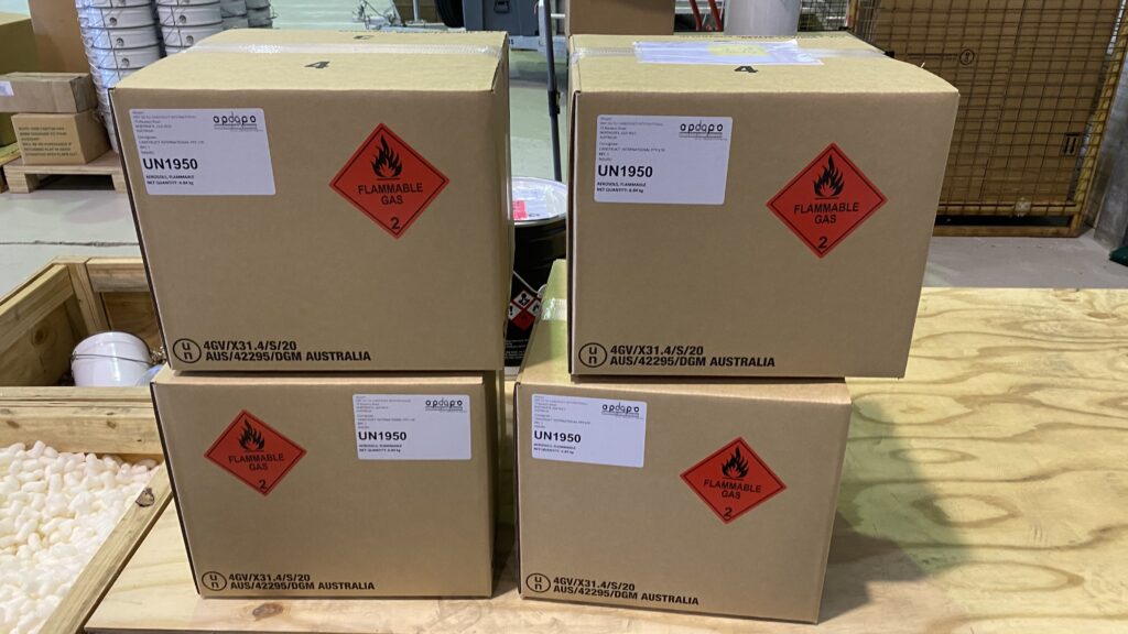 dangerous goods packing boxes and labels