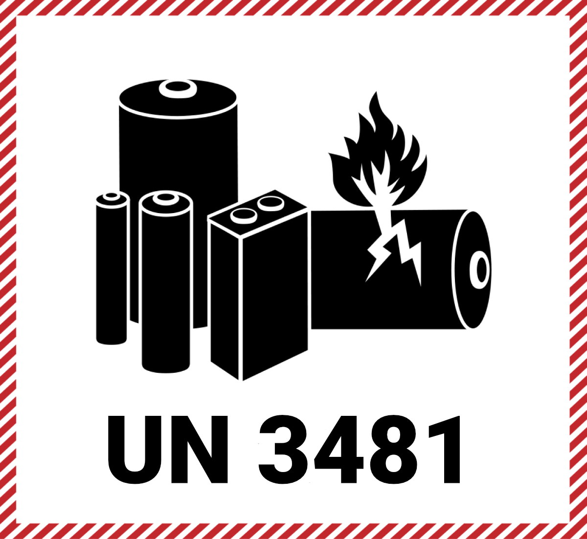 Premium UN 3481 Lithium Ion Battery Shipping Labels ORP DG PRO
