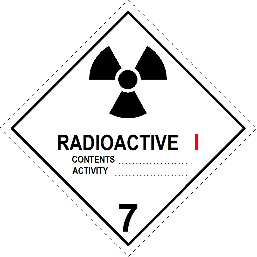 Class 7 Radioactive Material, Category IWhite Label ORP DG PRO shop