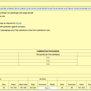 IATA Dangerous goods Regulations Packing instruction
